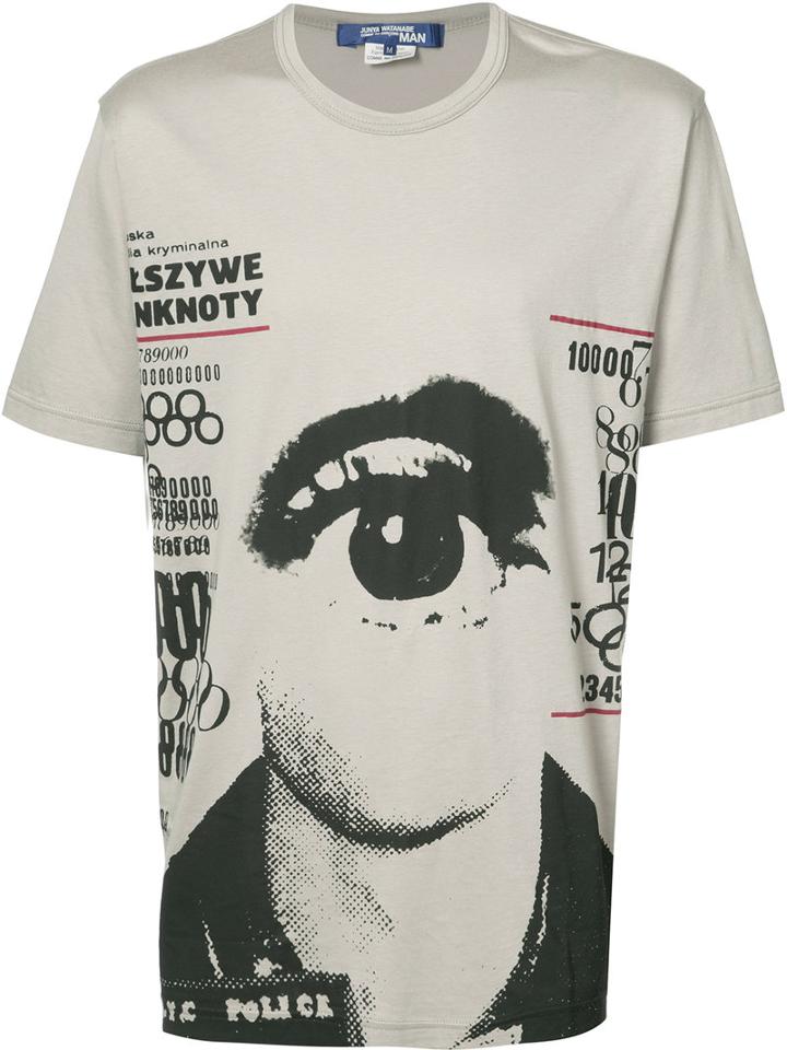 Junya Watanabe Comme Des Garçons - Eye Print T-shirt - Men - Rayon/cotton - M, Nude/neutrals, Rayon/cotton