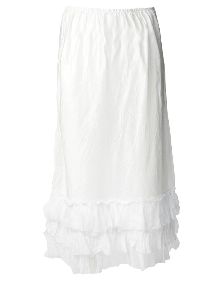 Dosa Long Ruffle Skirt - White