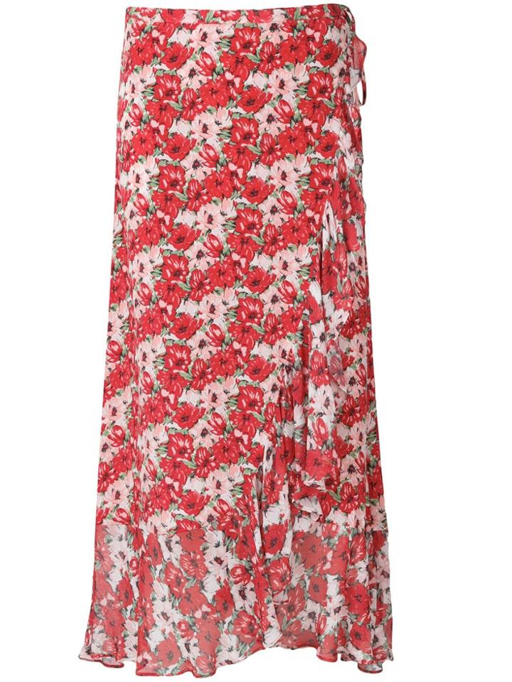 Rixo London Gracie Diana Wrap Skirt - Red