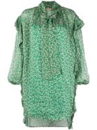 No21 Pussybow Star Print Dress - Green