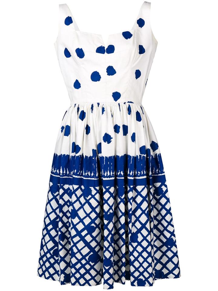 William Vintage 1958 Dotted Flared Dress - White