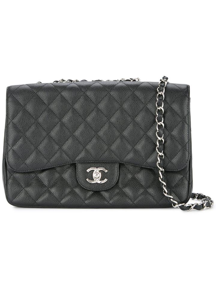 Chanel Vintage Double Chain Flap Bag - Black