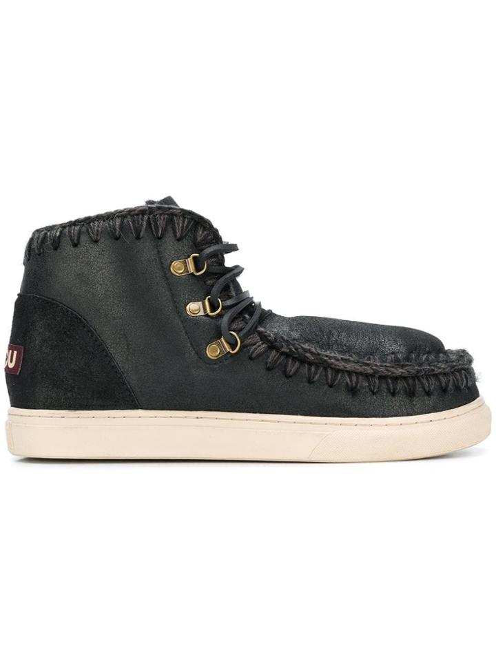 Mou Lace-uo Sneaker Boots - Black