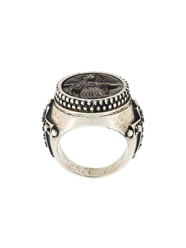 Jean Paul Gaultier Vintage Cross Embellished Ring, Women's, Metallic