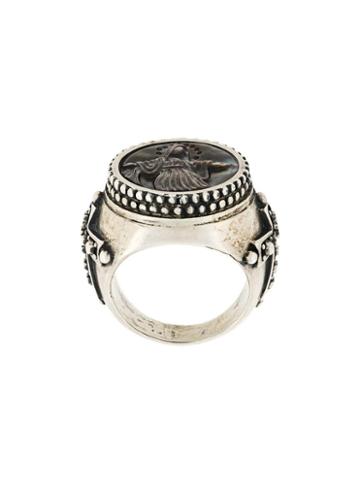 Jean Paul Gaultier Vintage Cross Embellished Ring, Women's, Metallic