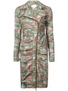 Nicole Miller Zipped Checked Dress - Green