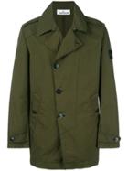 Stone Island Double-breasted Fitted Coat - Green