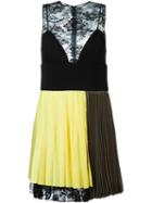 Fausto Puglisi Lace Panel Pleated Dress, Women's, Size: 42, Black, Cotton/polyamide/acetate/silk