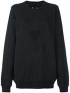 Rick Owens Drkshdw Embroidered Sweatshirt, Men's, Size: Medium, Black, Cotton