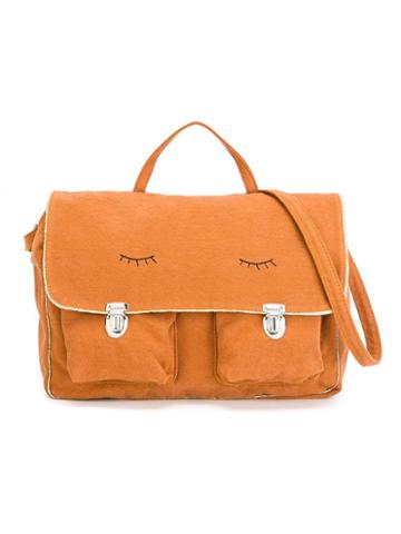 Emile Et Ida Eyelash Embroidered Satchel, Girl's, Brown