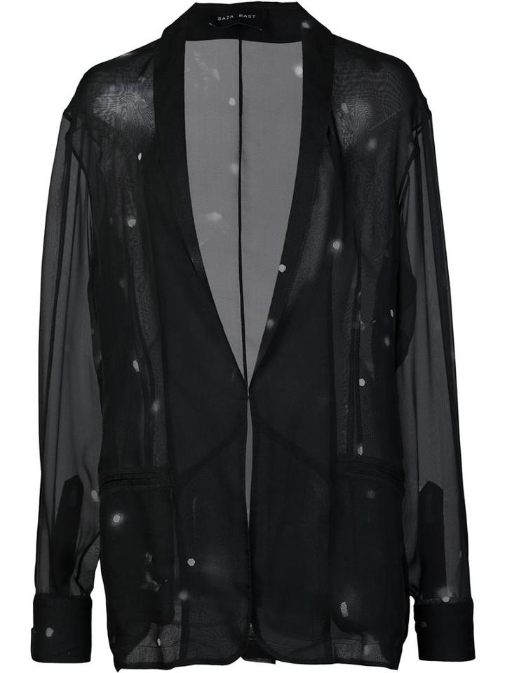 Baja East Shawl Lapel Sheer Blazer, Women's, Size: 0, Black, Silk