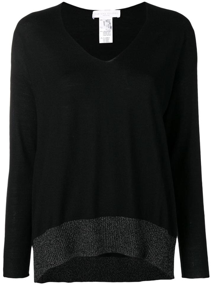 Fabiana Filippi Contrasting Hem Jumper - Black