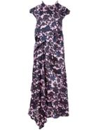 Christian Wijnants - Cutout Shoulder Draped Dress - Women - Cupro/viscose - 38, Pink/purple, Cupro/viscose