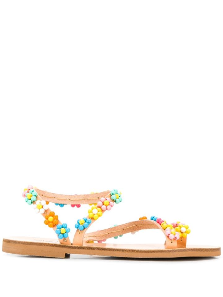 Elina Linardaki Flower Sandals - Yellow