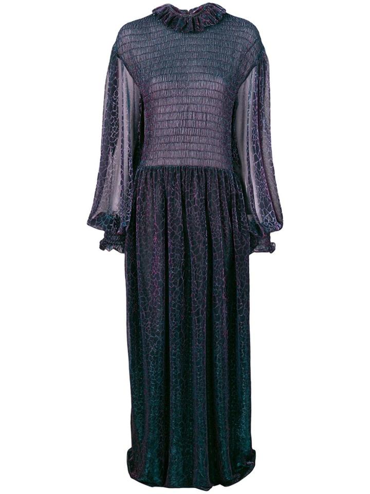 Christopher Kane Animal Iridescent Maxi Dress - Blue
