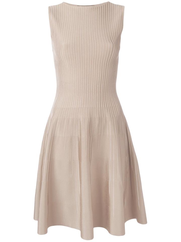 Antonino Valenti - Sleeveless Flared Dress - Women - Silk/polyester/viscose - 38, Nude/neutrals, Silk/polyester/viscose