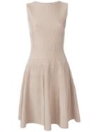 Antonino Valenti - Sleeveless Flared Dress - Women - Silk/polyester/viscose - 38, Nude/neutrals, Silk/polyester/viscose