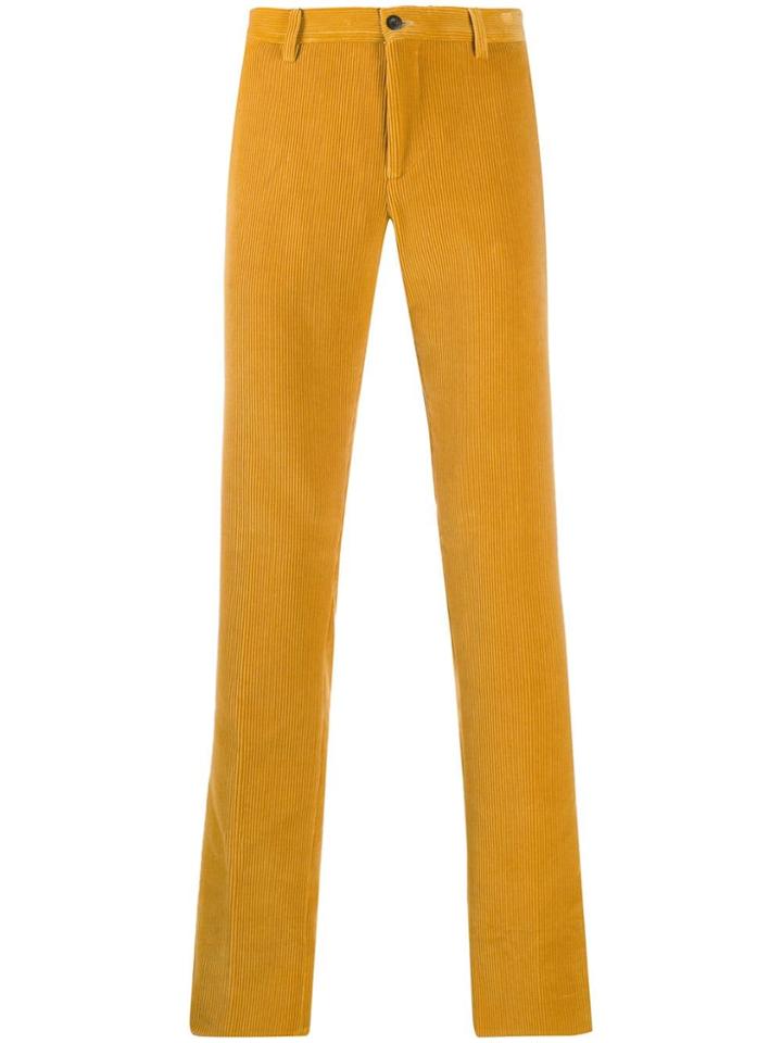 Etro Corduroy Straight-leg Trousers - Yellow