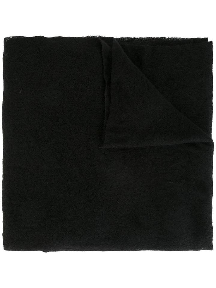 Poème Bohémien Raw Edge Scarf, Men's, Black, Cashmere