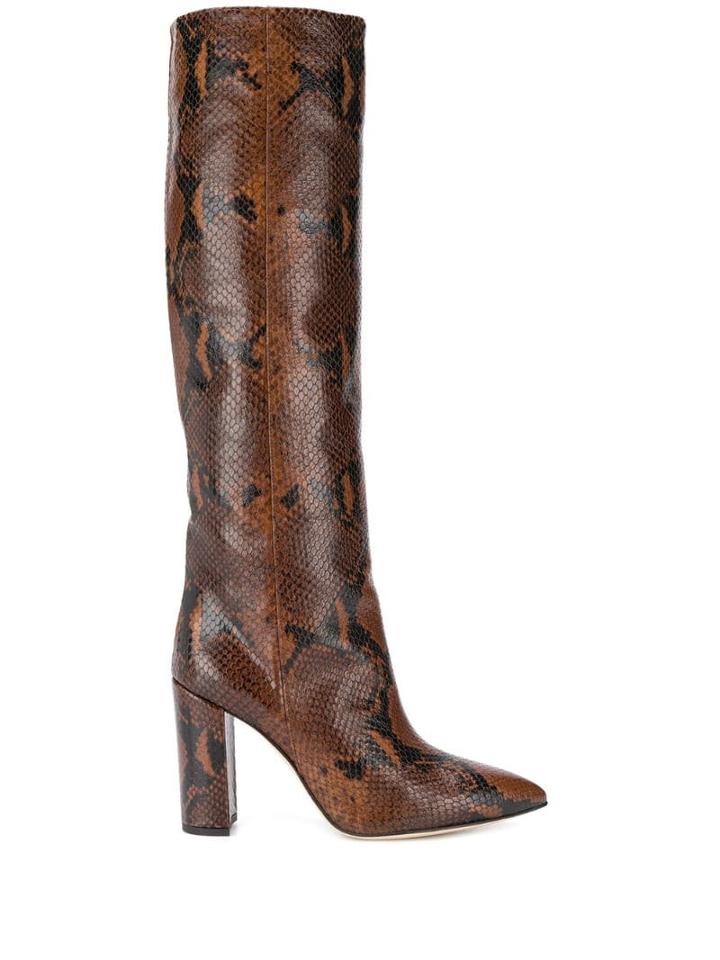 Paris Texas Python Skin Effect Boots - Brown