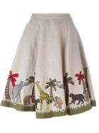 Alice+olivia Embroidered Animals Skirt