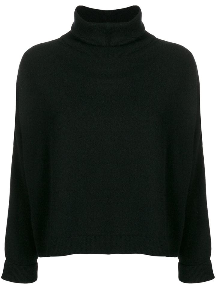 Dusan Roll-neck Fitted Sweater - Black