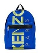 Kenzo Logo Print Backpack - Blue