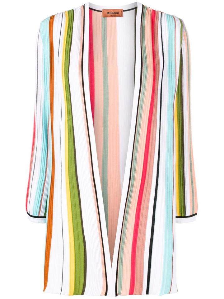 Missoni Open Front Striped Cardigan - Blue