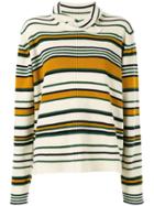 Jw Anderson Striped High Neck Sweater - Brown