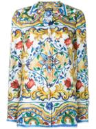 Dolce & Gabbana Majolica Print Shirt, Women's, Size: 38, Silk