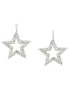 Saint Laurent Embellished Star Earrings - Silver