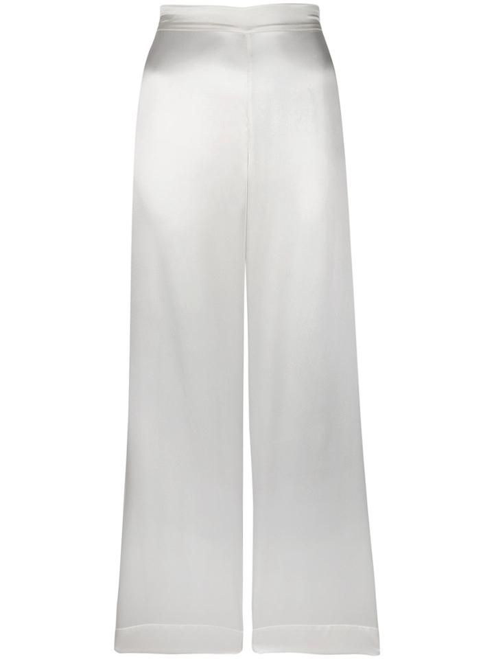 Asceno Pyjama Style Side Stripe Trousers - White