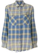 Amiri Plaid Raw Hem Shirt - Blue
