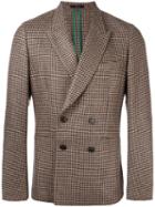 Paul Smith Peaked Lapel Checked Blazer, Men's, Size: 38, Nude/neutrals, Camel Hair/wool