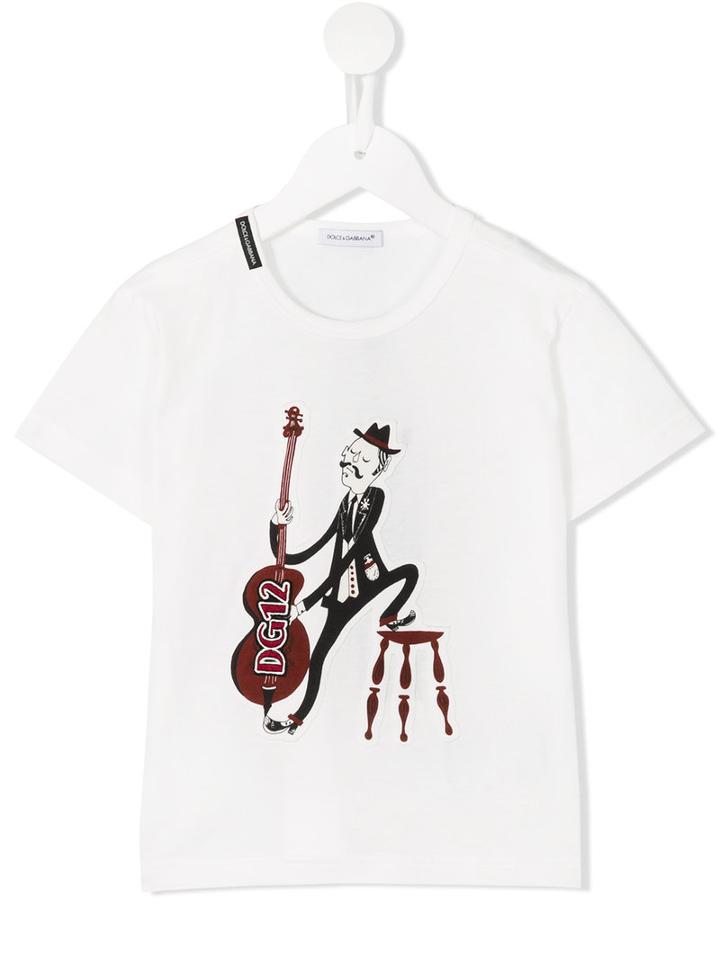 Dolce & Gabbana Kids - Musician Patch T-shirt - Kids - Cotton - 36 Mth, White