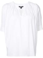 Derek Lam - Gathered Shoulders Shift Blouse - Women - Cotton/spandex/elastane - 40, Women's, White, Cotton/spandex/elastane