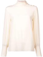Chloé Buttoned Shoulder Blouse - White