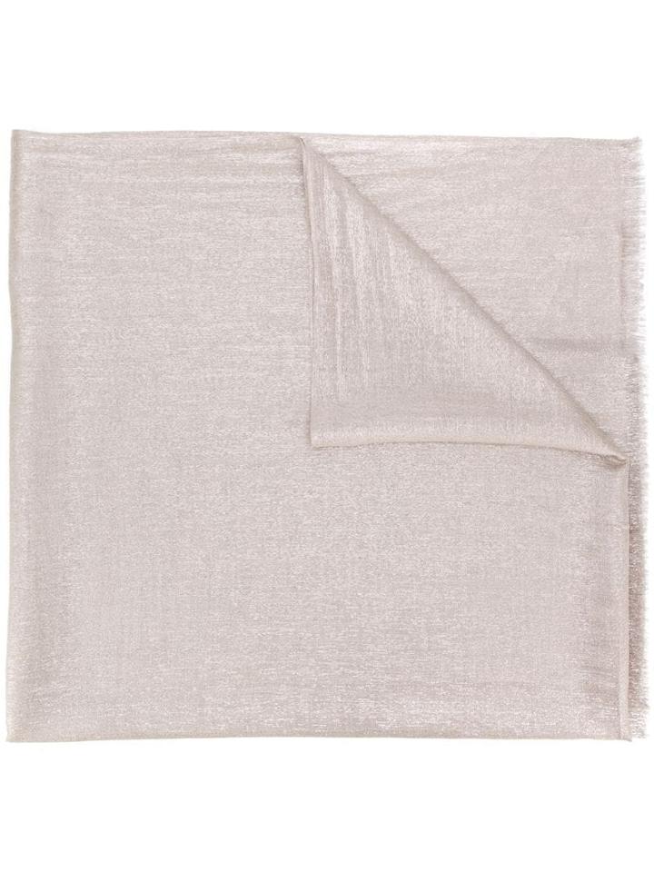 Brunello Cucinelli Lamé Fringed Scarf - Neutrals