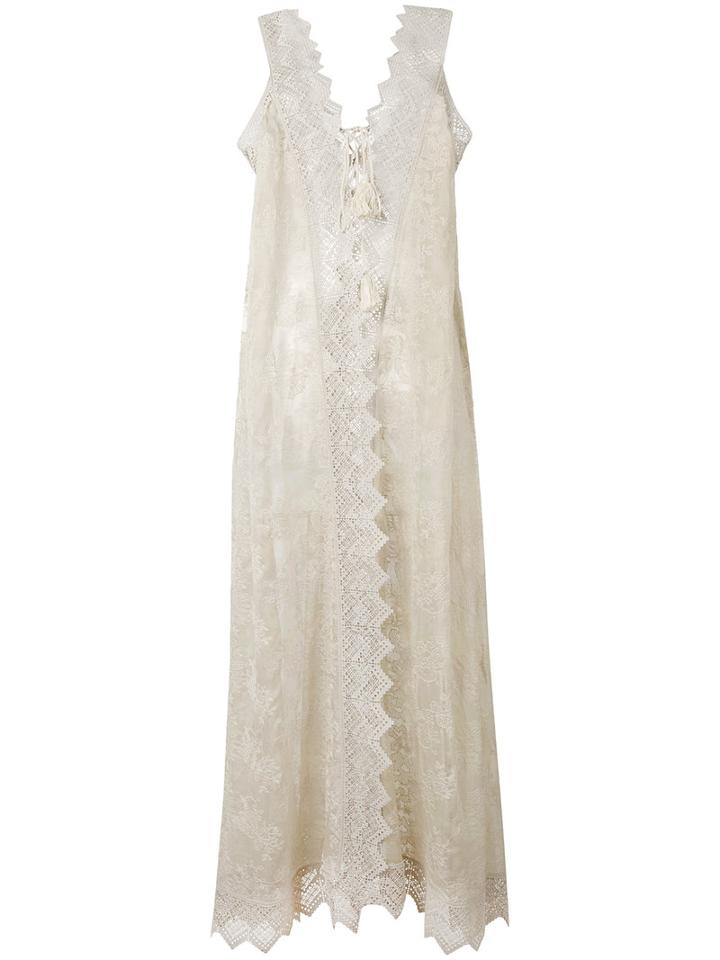Ermanno Scervino - Abito Maxi Dress - Women - Silk/polyester - 40, Nude/neutrals, Silk/polyester