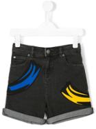 Stella Mccartney Kids - Patch Denim Shorts - Kids - Cotton/spandex/elastane - 12 Yrs, Black