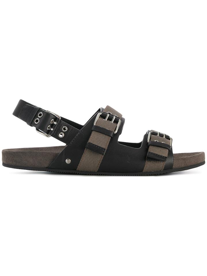Car Shoe Buckle Strap Sandals - Brown