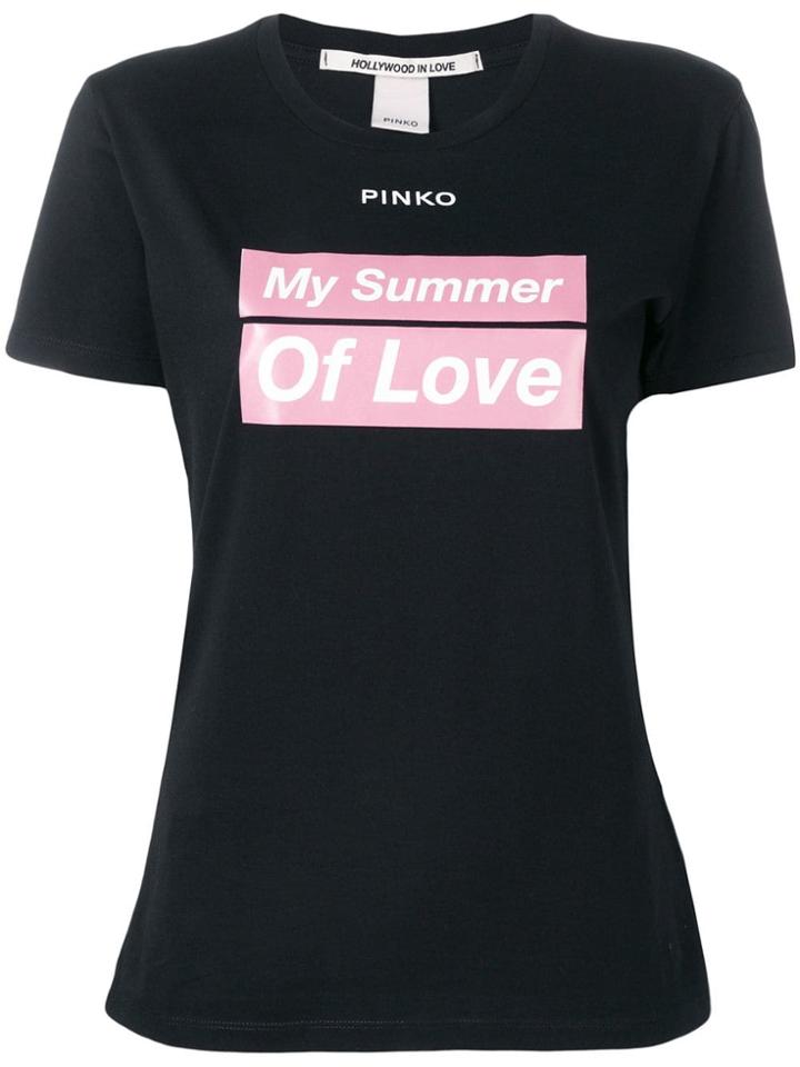 Pinko Slogan Short-sleeve T-shirt - Black