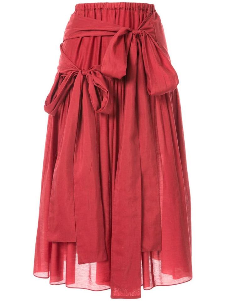 Sara Lanzi Tie-fastening High-waist Skirt - Red