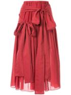 Sara Lanzi Tie-fastening High-waist Skirt - Red