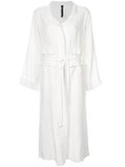 Taylor Subdivide Duster Single-breasted Coat - White