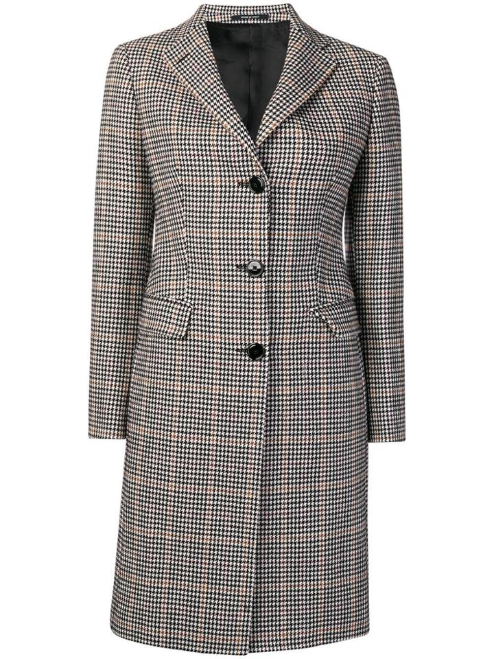 Tagliatore Checked Single-breasted Coat - Grey