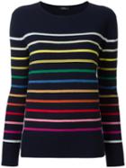 Goen.j Striped Jumper, Women's, Size: Medium, Blue, Cashmere/wool