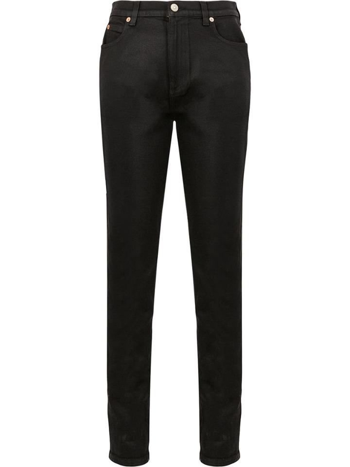 Gucci Slim Leather Trousers - Black