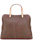 Etro - Paisley Print Tote Bag - Women - Cotton/calf Leather/polyester/pvc - One Size, Cotton/calf Leather/polyester/pvc