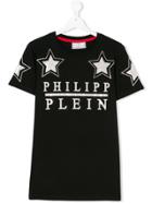 Philipp Plein Junior Teen Logo Embellished T-shirt - Black